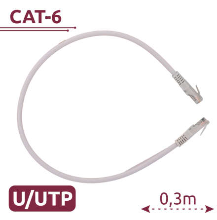 Patchkabel Cat6 0,3 M UTP6-H-03W